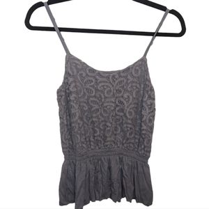 Express Gray Peplum Lace Cami Top XS 🌸💫